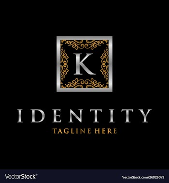 Letter k frame luxury creative business logo vector image