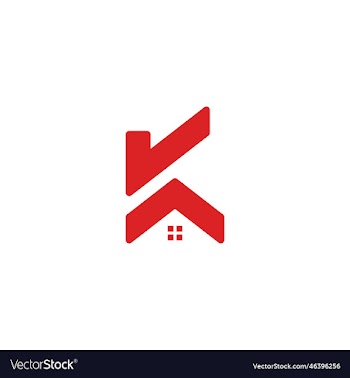 letter k home shape abstract geometric logo