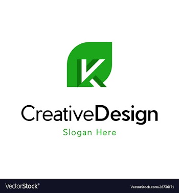 Letter k leaf naturally creative logo vector image