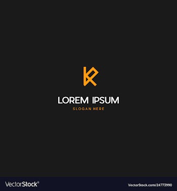 Letter k line creative business logo design vector image