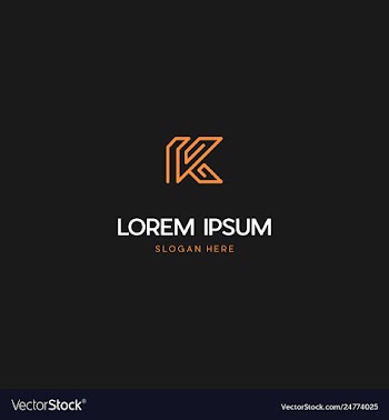 Letter k line creative business logo design vector image