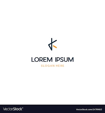 Letter k line creative business logo design vector image