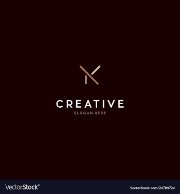 Letter k line creative business logo design vector image