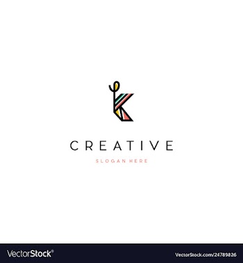 Letter k line creative business logo design vector image