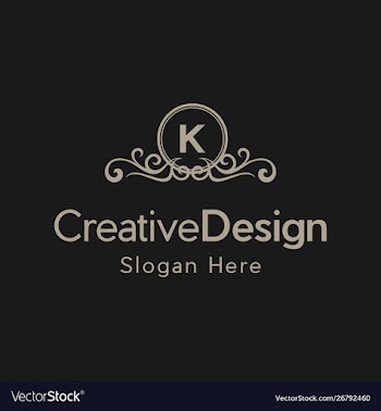 Letter k luxury ornate frame creative business log vector image