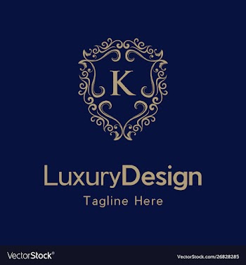 Letter k luxury shield frame creative business log vector image