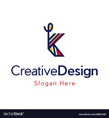 Letter k outline colorful creative modern logo vector image