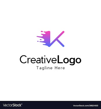 Letter k splash logo design vector image