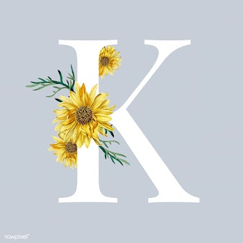 Letter K with blossoms | Free stock vector - 544910