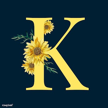 Letter K with blossoms | Free stock vector - 544977