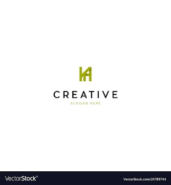Letter kh creative business logo design vector image