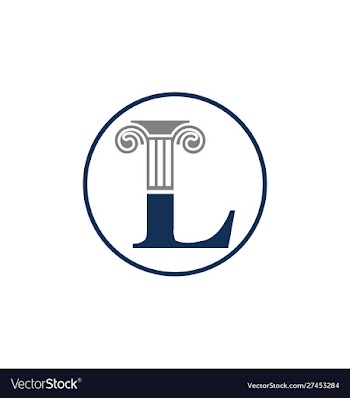 Letter l and law pillar logo design column logo vector image
