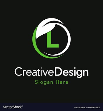 Letter l circle leaf creative business logo vector image