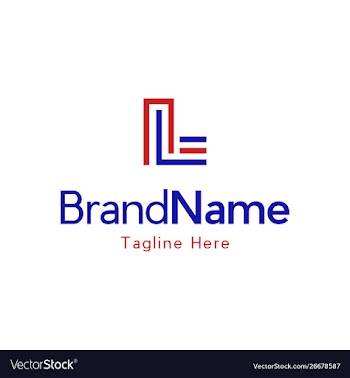 Letter l flag logo design vector image