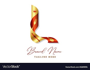 letter l food logo design template