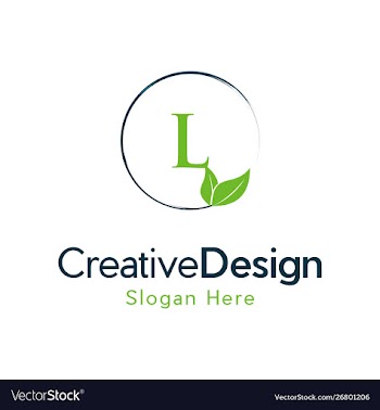 Letter l leaf naturally creative business logo vector image