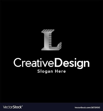 Letter l silver metallic creative business logo vector image