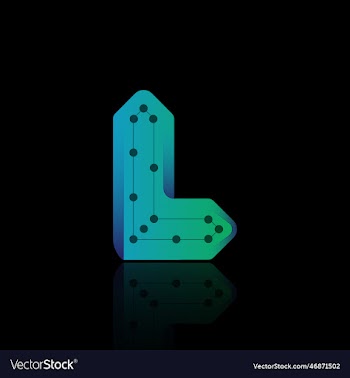 letter l technology logo design template