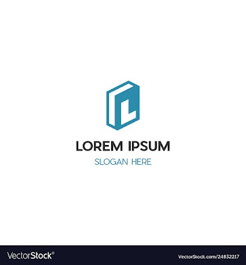 Letter l with book education creative logo design vector image