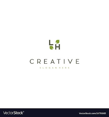 Letter lh green leaf logo icon design vector image