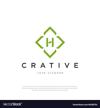 letter logo flower h icon logo design template
