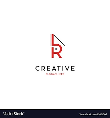 Letter lr home logo design vector image