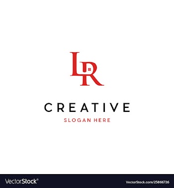 Letter lr home logo design vector image
