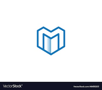 letter m and shield security logo design