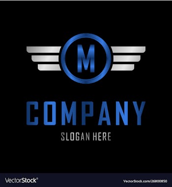 Letter m automotive creative business logo vector image