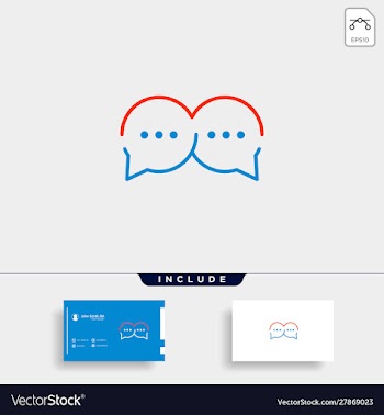 letter m chat logo template design