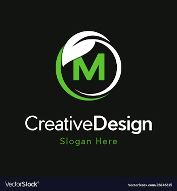 Letter m circle leaf creative business logo vector image