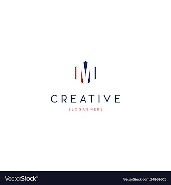Letter m creative business logo design vector image
