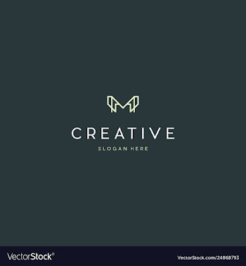 Letter m creative business logo design vector image