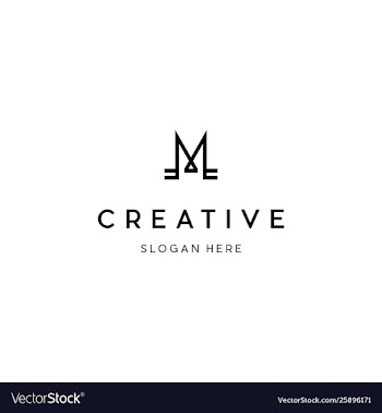 Letter m creative business logo design vector image