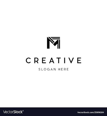 Letter m creative business logo design vector image