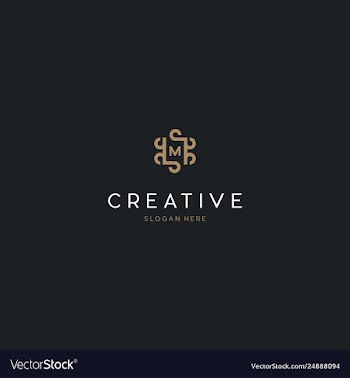 Letter m elegance hotel creative business logo vector image