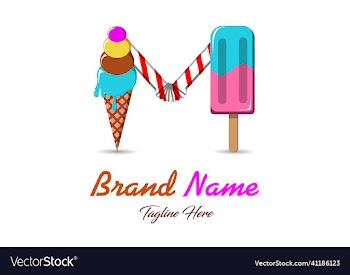 letter m food logo design template