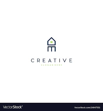 Letter m home creative business logo design vector image