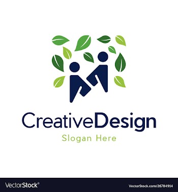 Letter m human leaf care creative business logo vector image