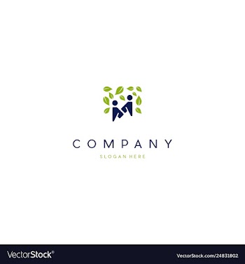 Letter m human naturally creative business logo vector image