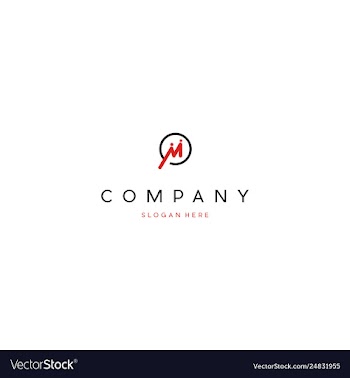 Letter m human people creative business logo vector image