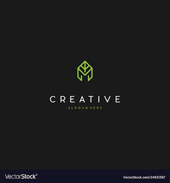 Letter m leaf ecology creative business logo vector image