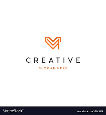 Letter m line creative business logo design vector image