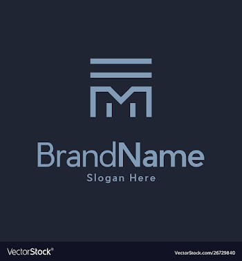 Letter m line creative business logo vector image
