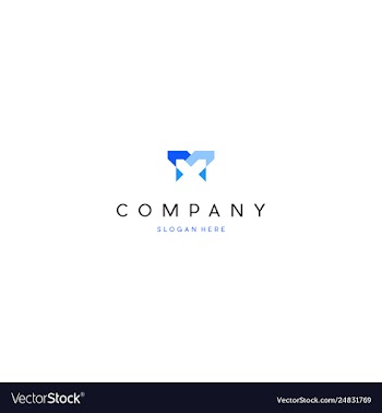 Letter m line creative design logo vector image