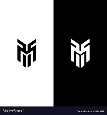 Letter m line logo design vector image