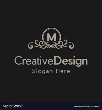 Letter m luxury ornate frame creative business log vector image
