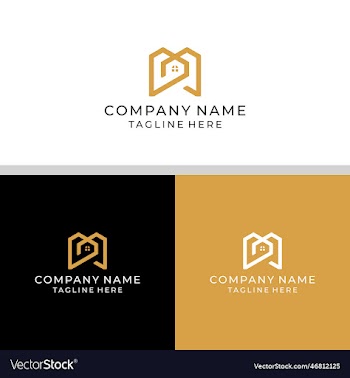 letter m modern house icon for real estate logo