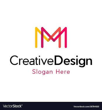 Letter m monogram creative business logo vector image