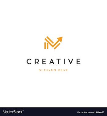 Letter m outline creative business logo vector image